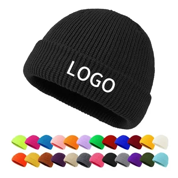 Custom Acrylic Cuff Knit Hat 7.9 inch with Adjustable Brim — Premium Winter Beanie 1
