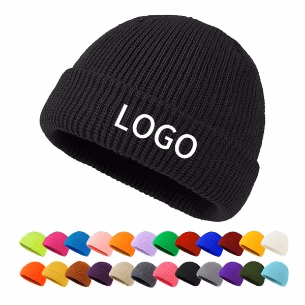 Custom Acrylic Cuff Knit Hat 7.9 inch with Adjustable Brim — Premium Winter Beanie