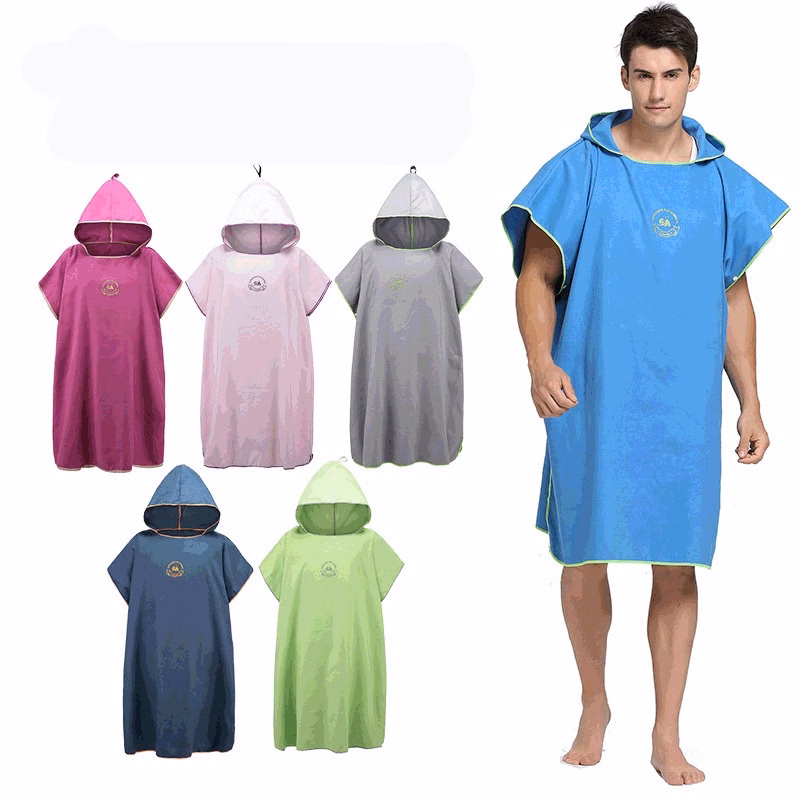 Surf Poncho Changing Towel Robe/Water Absorbent Wetsuit Change Poncho for Surfing Swimming