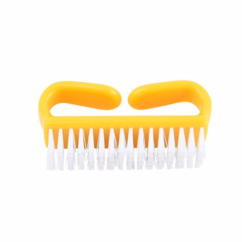 Plastic Nail Cleaning Brush Horn handle