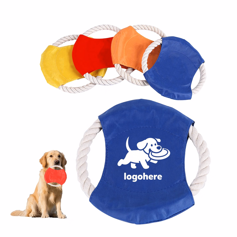 MOQ 50 Customizable Durable Flying Disc with Rope Tug