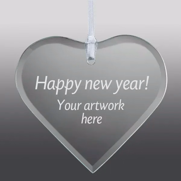 Heart Shped Glass Ornament