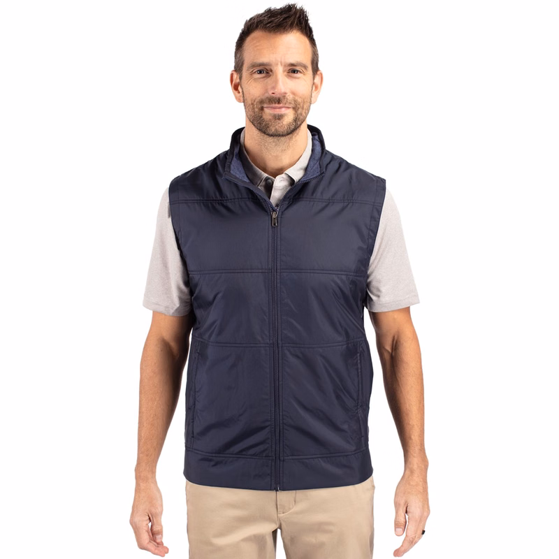 Cutter & Buck Stealth Recycled Hybrid Quilted Mens Windbreaker Vest