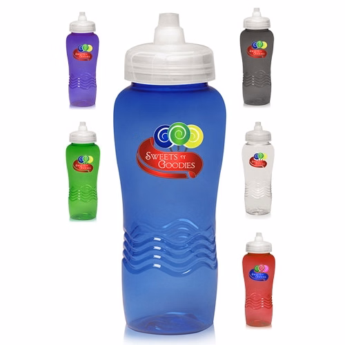 26 oz Wave Plastic Water Bottle