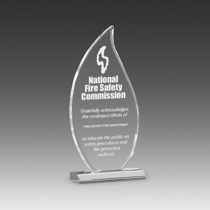 12" Premium Beveled Flame Award