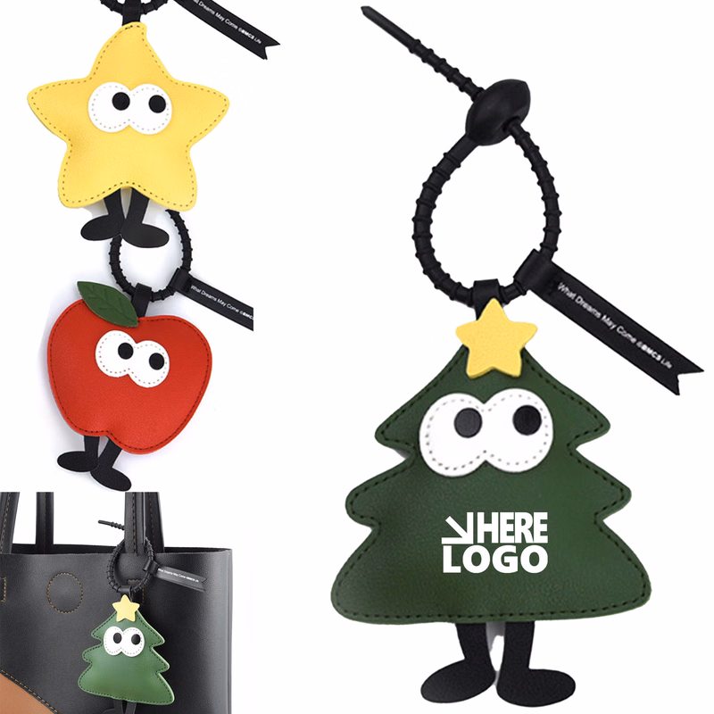 MOQ 20 Christmas Tree Apple Key Chain Small Gift