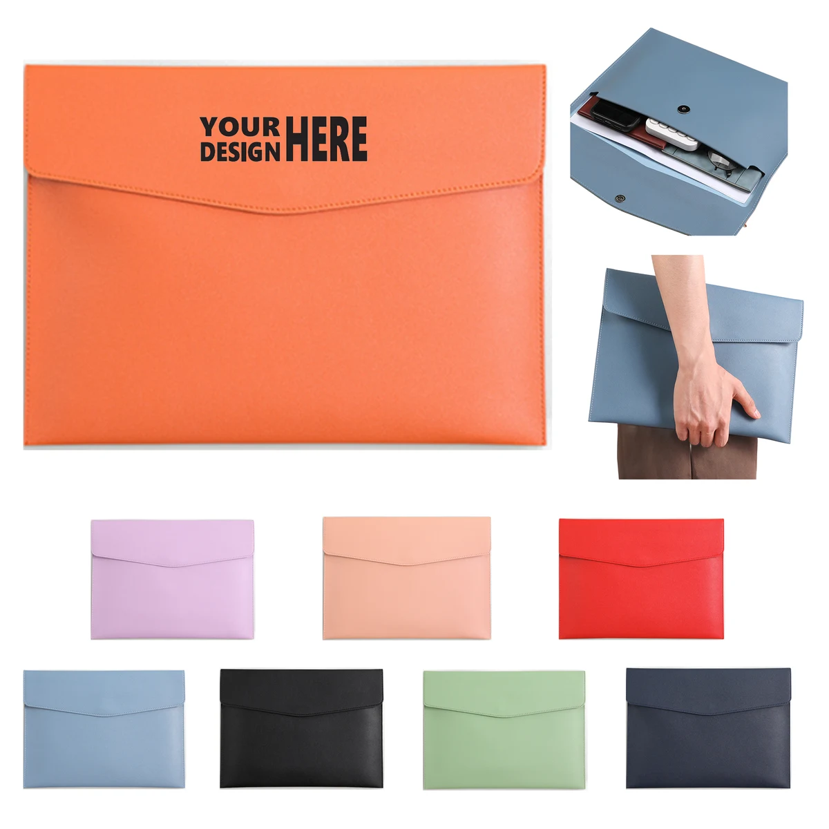 A4 Business Multifunctional PU Leather File Pouch MOQ 50 1
