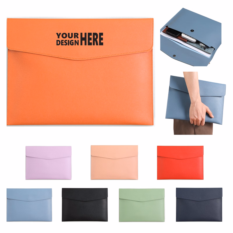 A4 Business Multifunctional PU Leather File Pouch MOQ 50
