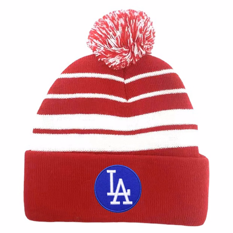 Embroidered Knitted Beanie Hat with Cuff