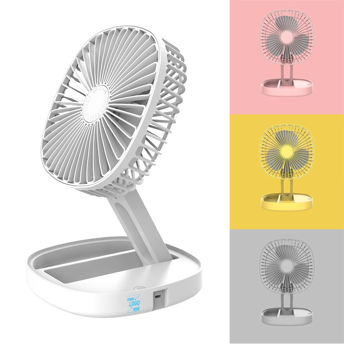 Foldable USB Desk Fan w/Storage Tray 1