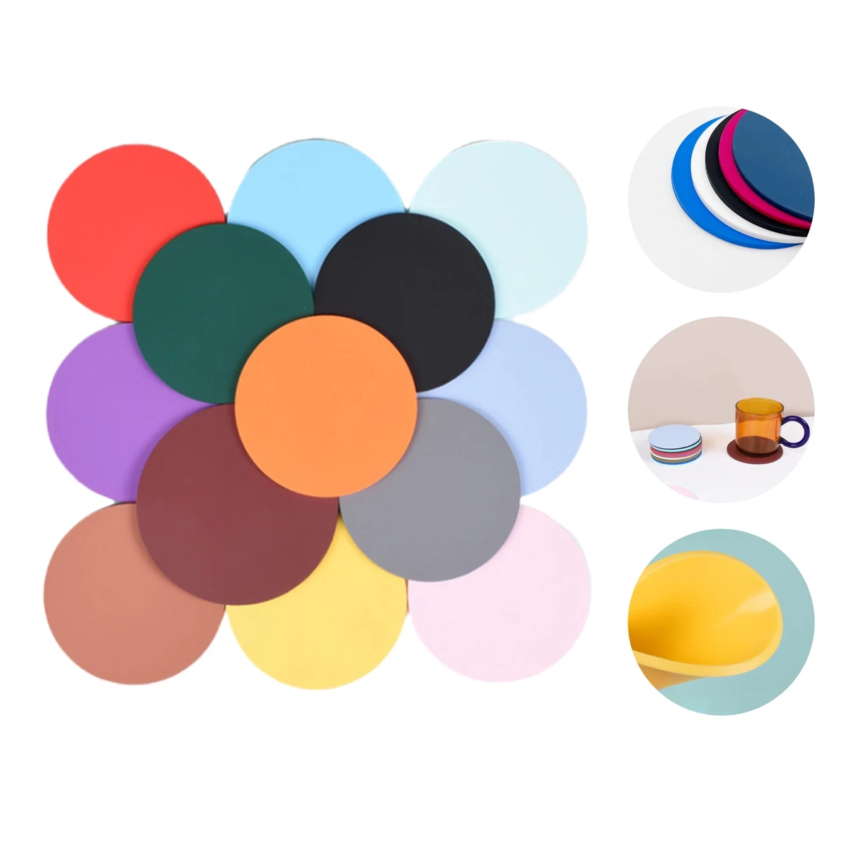 MOQ 50 Full Color PVC Round Coasters 1