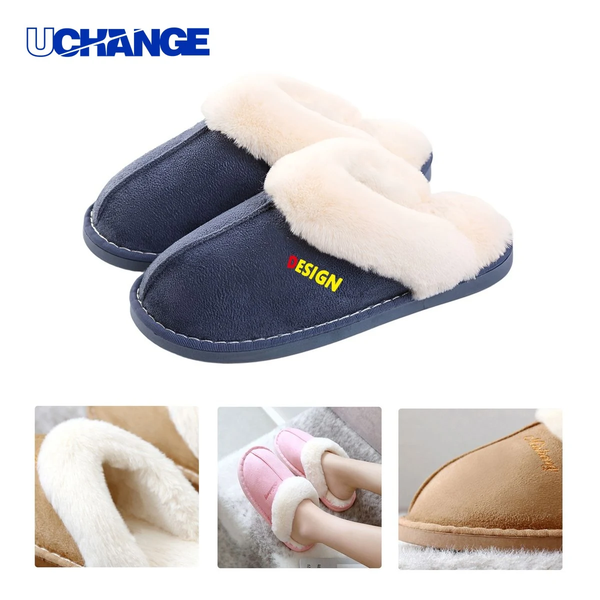 Non-Slip Warm Cotton Slippers with Custom Logo 1