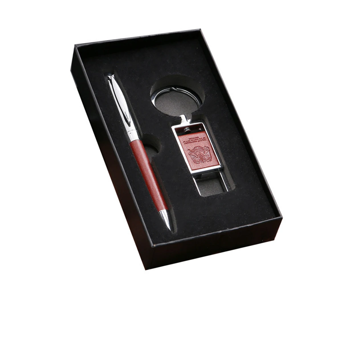 Metal Ballpoint Pen w/ Keychain Set 1