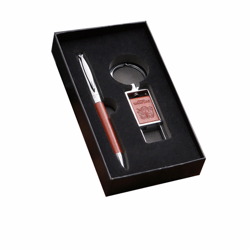 Metal Ballpoint Pen w/ Keychain Set