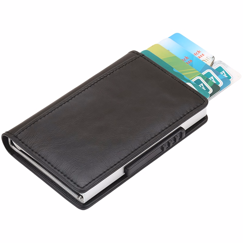 Slim Aluminum Credit Card Holder with Magnetic Closure, Fashionable and Portable Wallet for Business