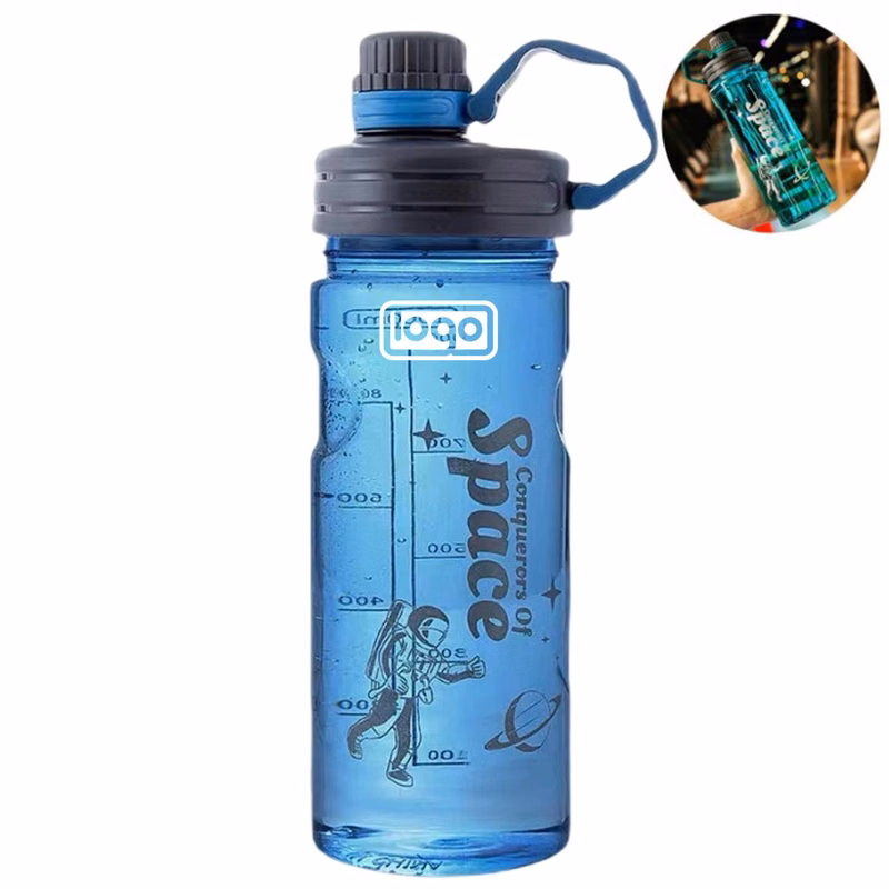 33.8 oz Large Capacity Blue Sports Plastic Water Bottle