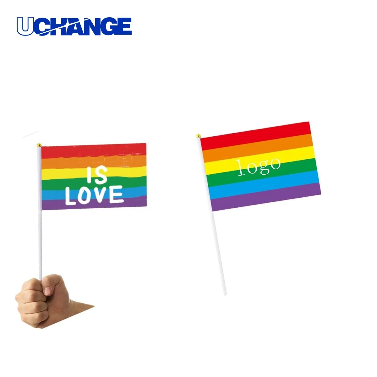 Six Color Rainbow Hand Waving Flag 1