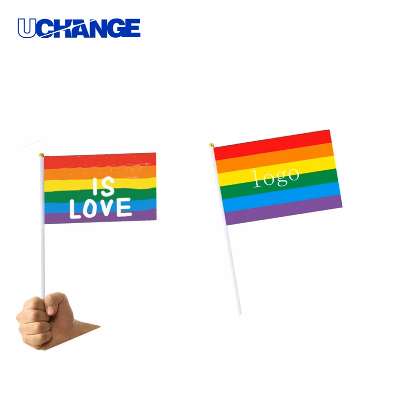 Six Color Rainbow Hand Waving Flag