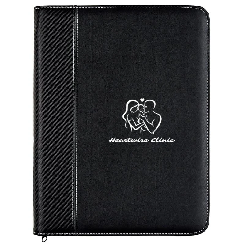 Carbon Fiber 8 �" x 11" Zippered Portfolio 1