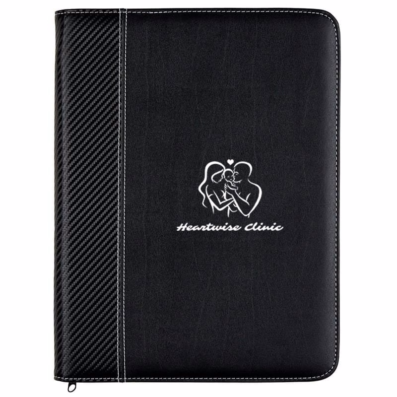 Carbon Fiber 8 �" x 11" Zippered Portfolio
