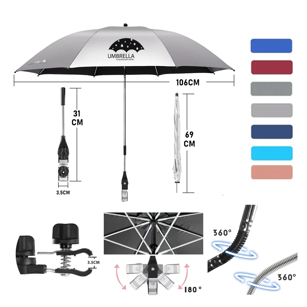 Outdoor Beach Parasol Detachable Clamp Umbrella With Pouch 1