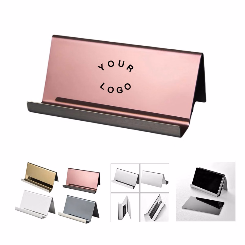 Customizable Metal Desktop Card Holder for Professionals
