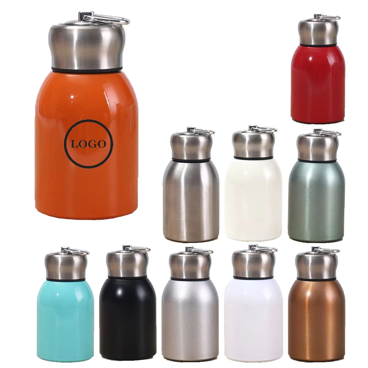 Mini Chubby Pocket Stainless Steel Vacuum Flask, custom water bottle with logo imprint 1