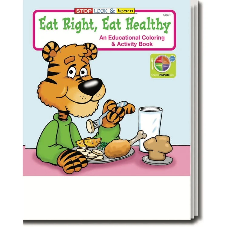 Eat Right Eat Healthy Coloring Books - 16 Pages Ages 3-11 1
