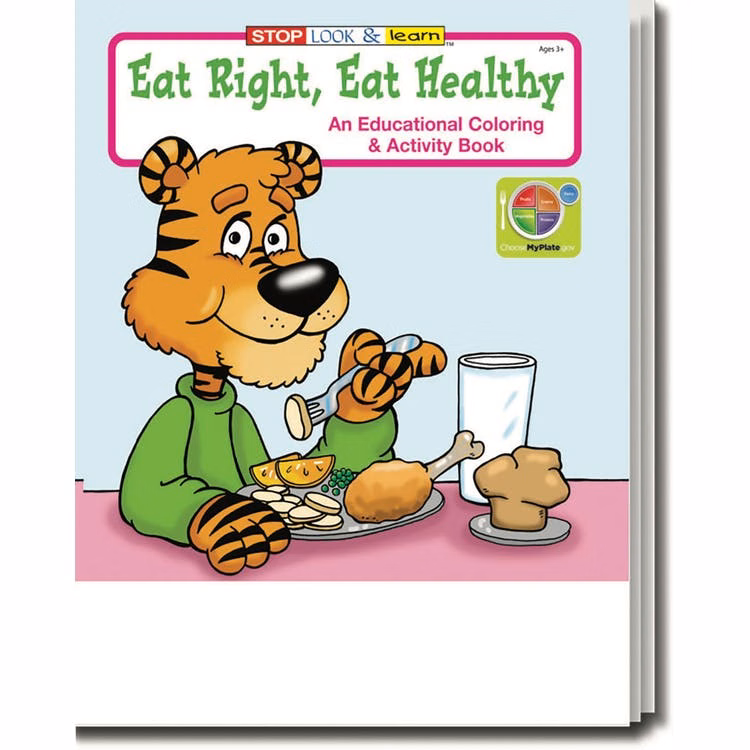 Eat Right Eat Healthy Coloring Books - 16 Pages Ages 3-11