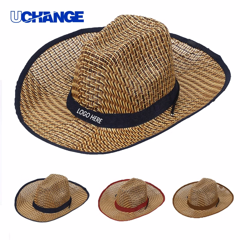 Wide Brim Straw Cowboy Hat