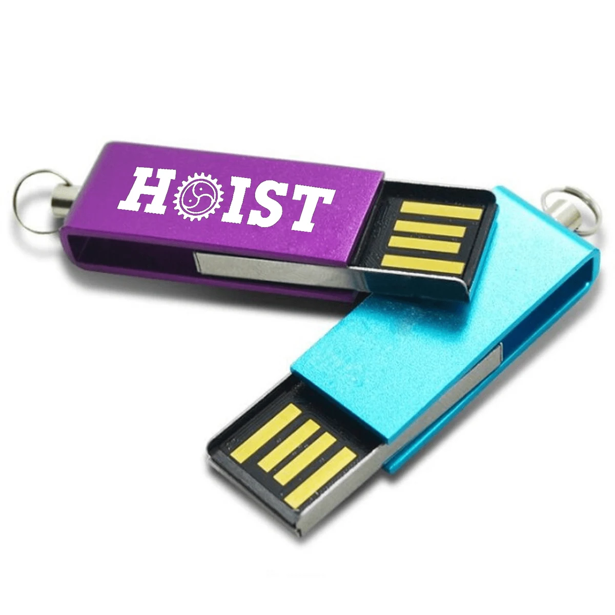 Swivel Metal Mini USB Drive with Chain 1