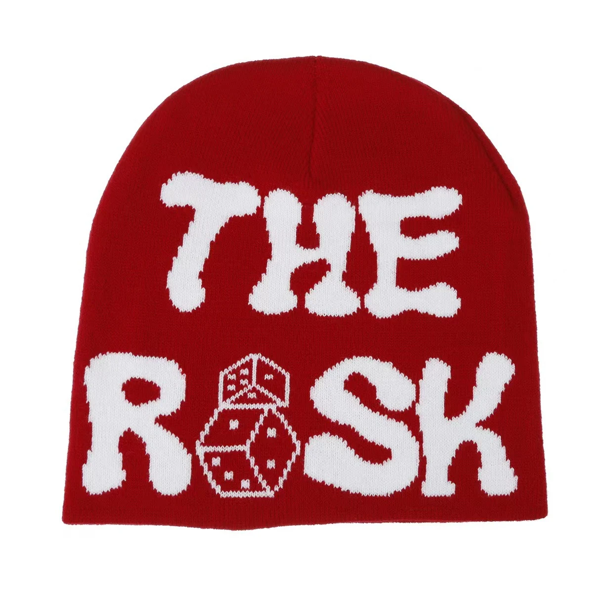 Jacquard brimless knitted hat 1