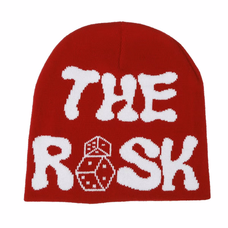 Jacquard brimless knitted hat
