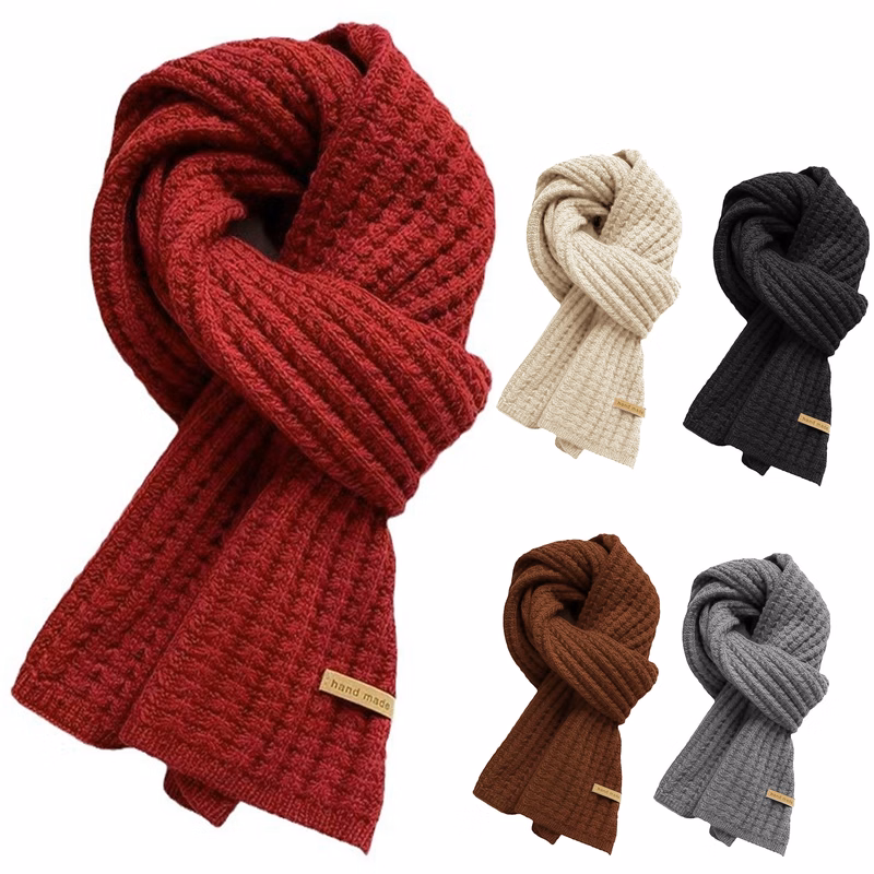 Warm Pattern Knitted Scarf