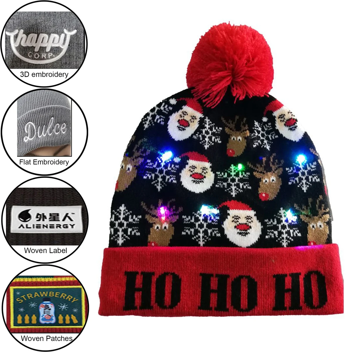 LED Custom Made Light Up Pom Pom Beanie 1