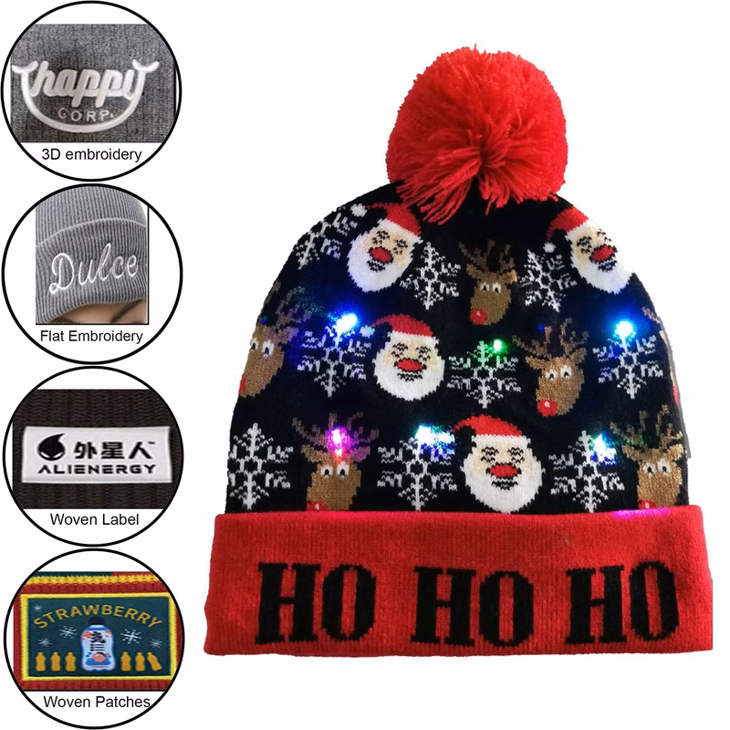LED Custom Made Light Up Pom Pom Beanie