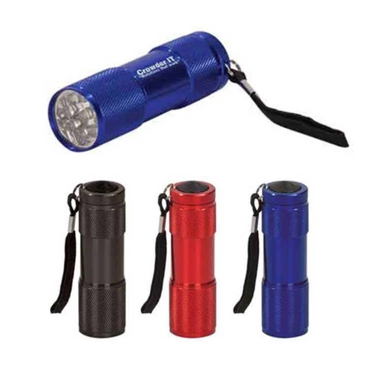 9-LED Flashlight with strap Laser Engraved 1