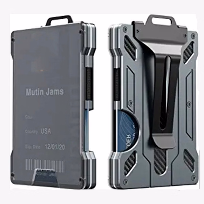Slim Aluminum Metal Card Holder With Money Clip