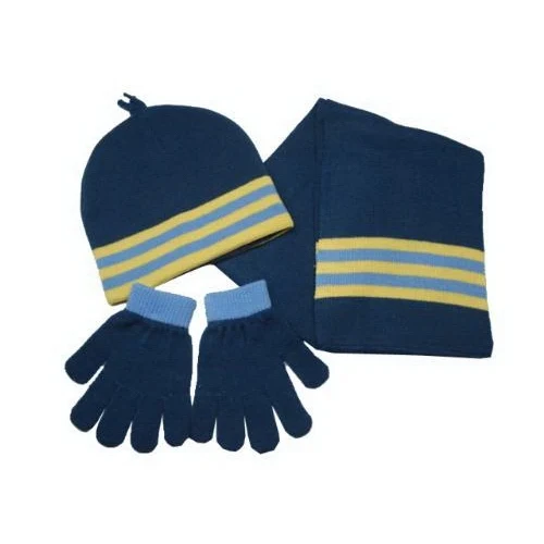 Knitted beanie hat scarf gloves set for kids 1