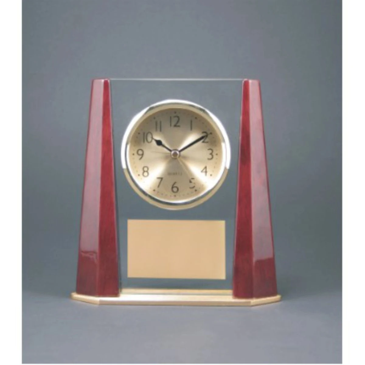 6 1/4" Rosewood/Silver Piano Finish Arch Clock 1
