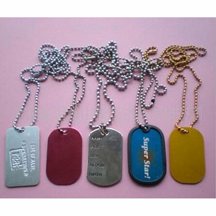 Aluminum Dog Tag with 23 1/2" Chain