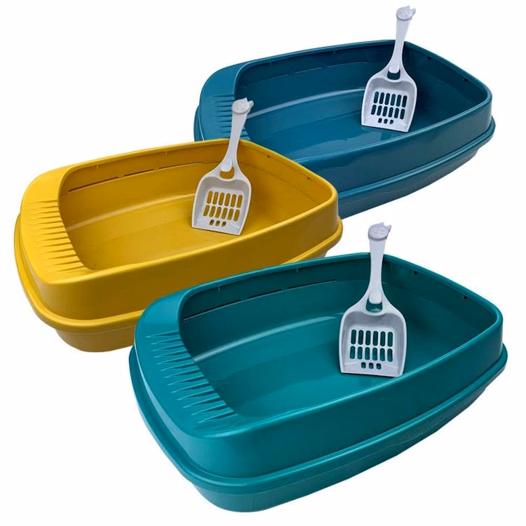 Cat Litter Box with Scoop Assorted Colors
