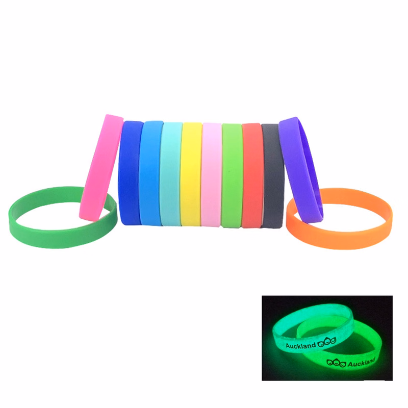 8" Glow in the Dark Silicone Wristband