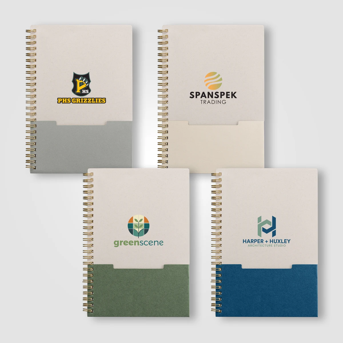 Lino FSC Paper Spiral Binding Vertical Pocket Notebook - A5 1