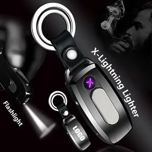 Electric Cigarette Lighter Key Chain X Lightning Design With LED Light 1