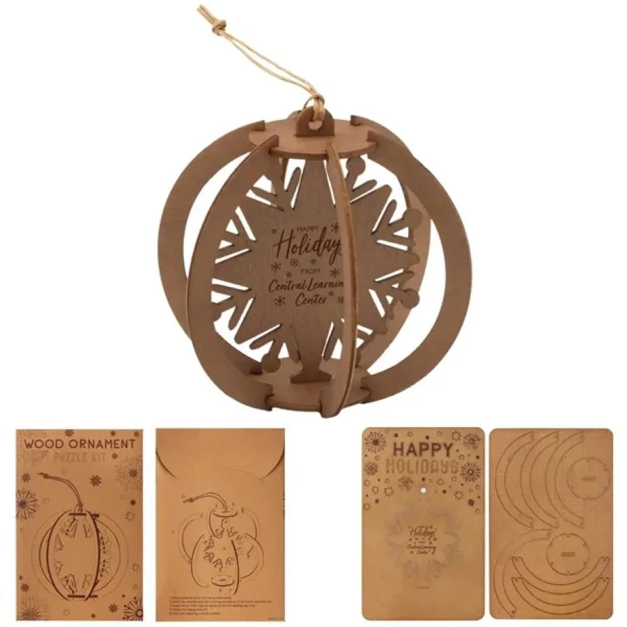 Wood Puzzle Holiday Christmas Tree Ornament Kit 1