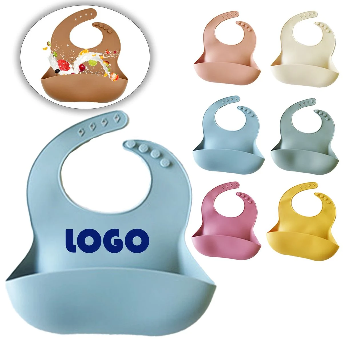 Baby Silicone Feeding Bib 1