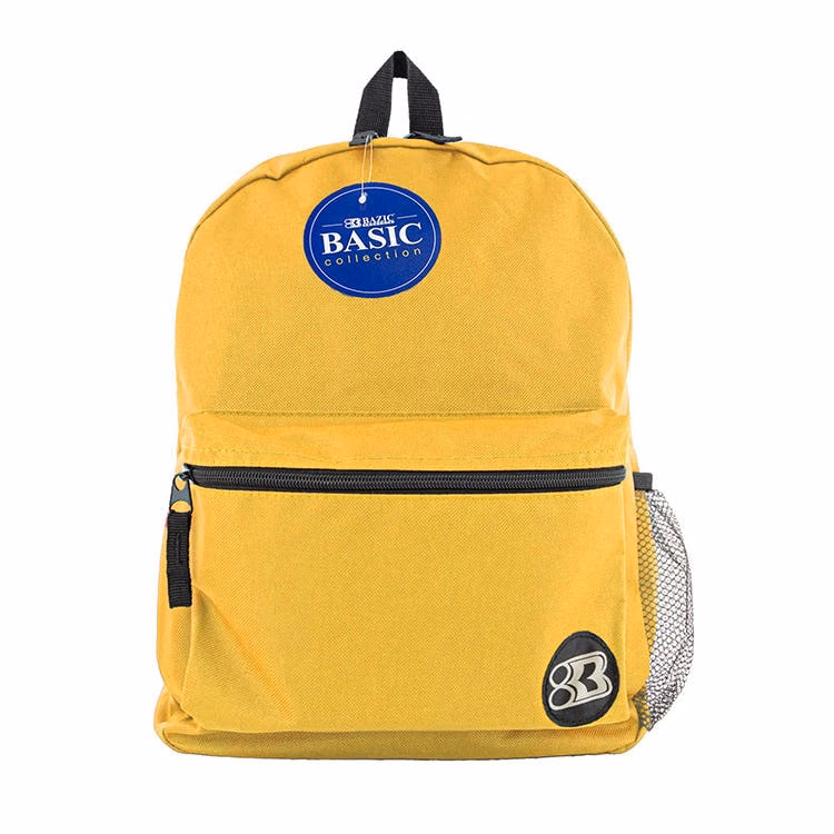 16" Basic Backpacks - Mustard Mesh Pocket