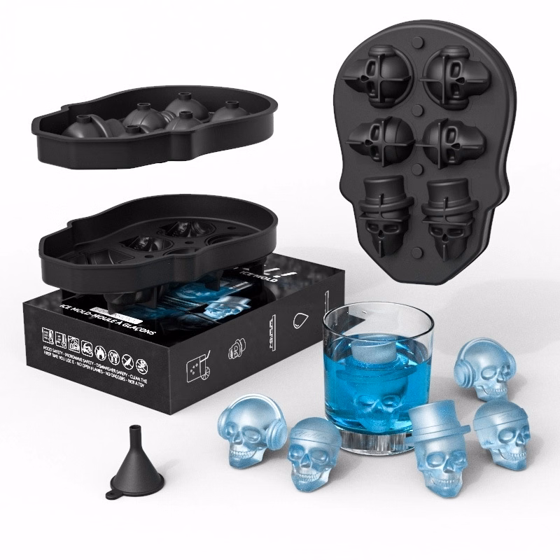 Whiscky Skull Ice Mold Set W/ Box