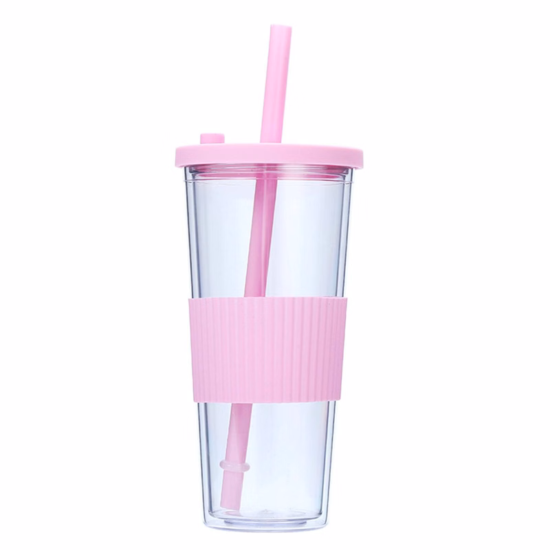 24oz Plastic Cup with Straw